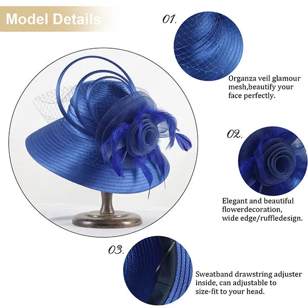 Women Satin Church Tea Wedding Hat SD701