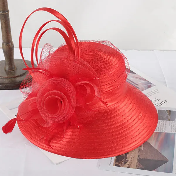 Women Satin Church Tea Wedding Hat SD701