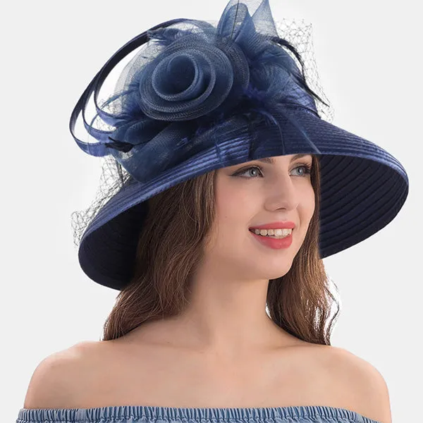 Women Satin Church Tea Wedding Hat SD701