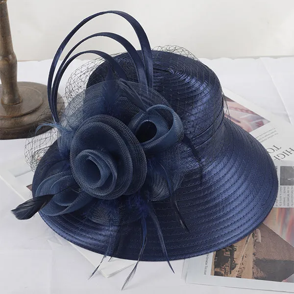 Women Satin Church Tea Wedding Hat SD701