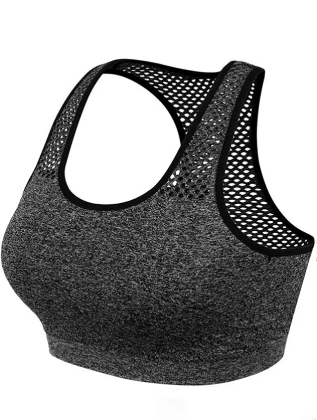 Women's Seamless Yoga Top / Sports Cropped Bra / Quick Dry Mesh Top - SF0032