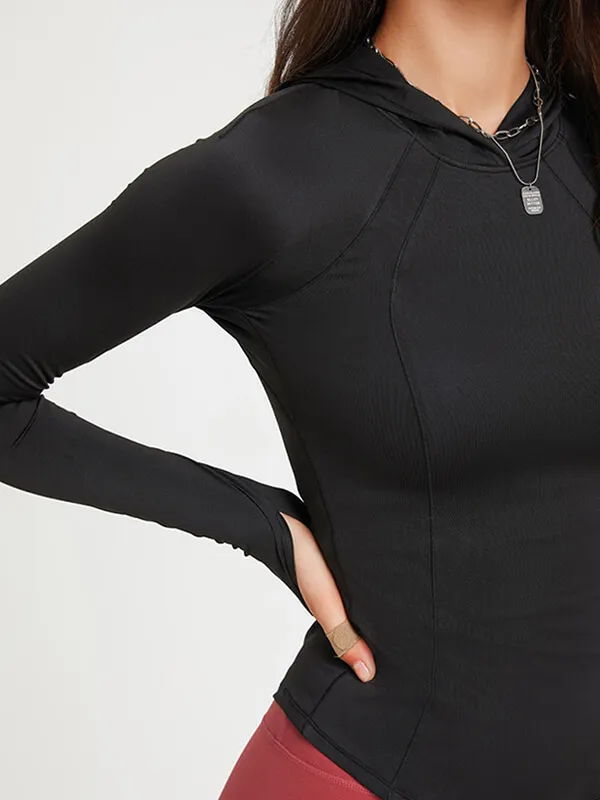 Women's Sports Slim Hoodie / Quick Dry Fitness Top with Hood - SF1238