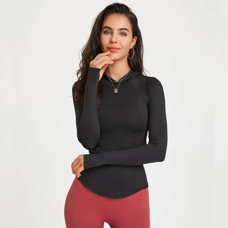 Women's Sports Slim Hoodie / Quick Dry Fitness Top with Hood - SF1238