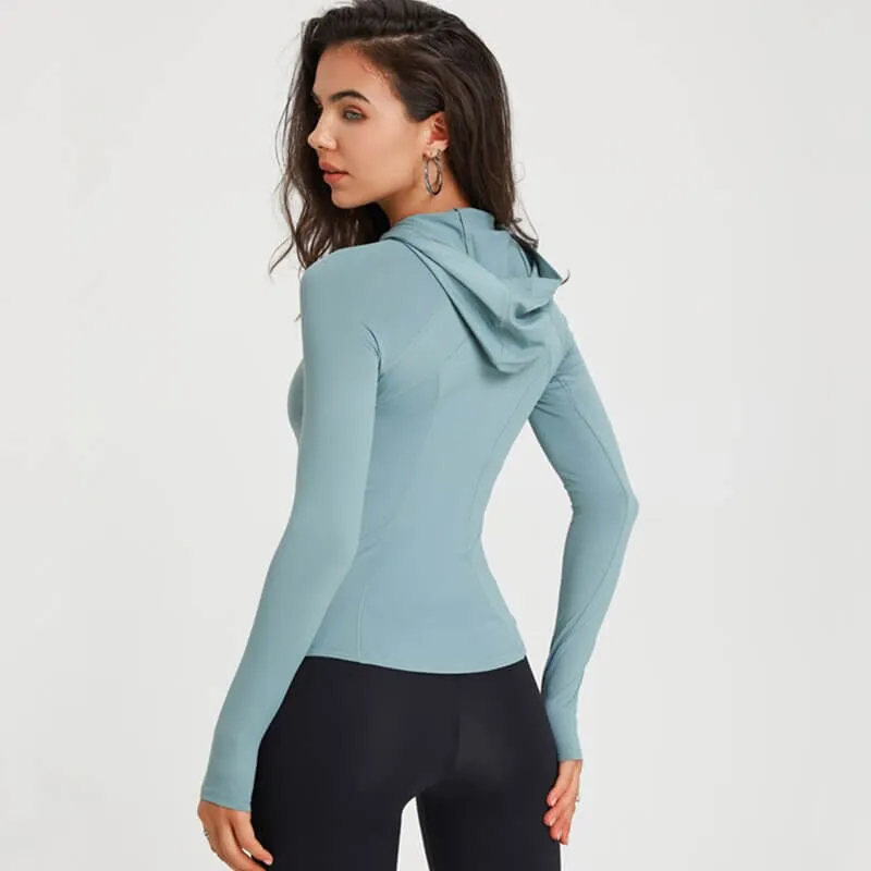 Women's Sports Slim Hoodie / Quick Dry Fitness Top with Hood - SF1238