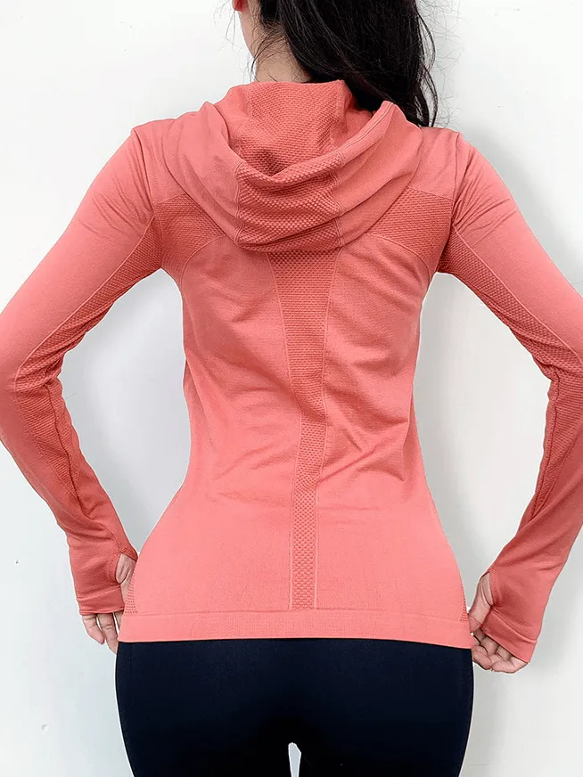 Women's Sports Zipper Hoodie With Thumb Hole / Yoga Quick Dry Clothes - SF1346