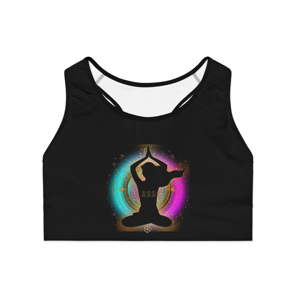 Yoga Spiritual Meditation Women Sports Bra - Alignment 222 Angel Number